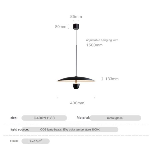 Modern Minimalist Dining Room Chandelier Nordic Minimalist Bedroom Bedside Chandelier Black - Image 6