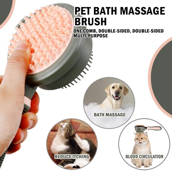2 In 1 Double Side Cat Brushes For Indoor Cats Shedding Cat Grooming Supplies Cat Comb With Release Button Pet Supplies Flea Comb Slicker Brush For Dogs Hair Removal Massage - Image 5