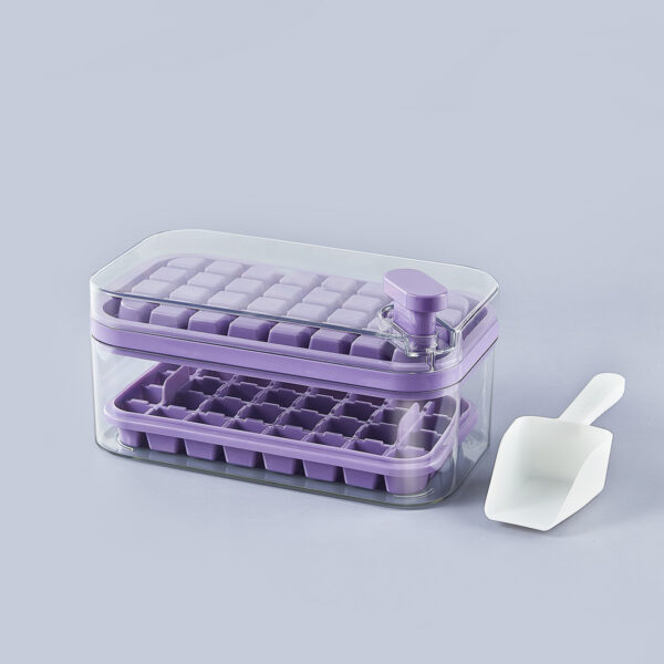 One-button Press Type Ice Mold Box Plastics Ice Cube Maker Ice Tray Mold With Storage Box With Lid Bar Kitchen Accessories - Image 3
