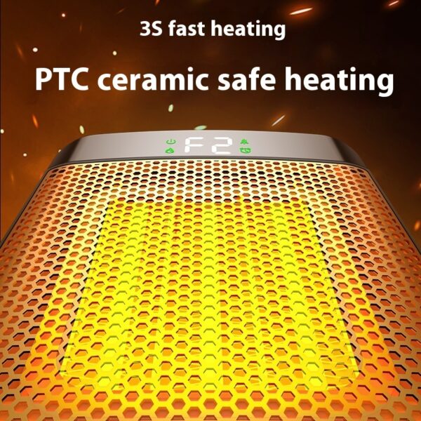 Fan Heater 3D Dynamic Flame Bathroom Home Heater 1500W Portable Household ECO Electric Heater PTC Fast Heating Shake Head Warmer - Image 2