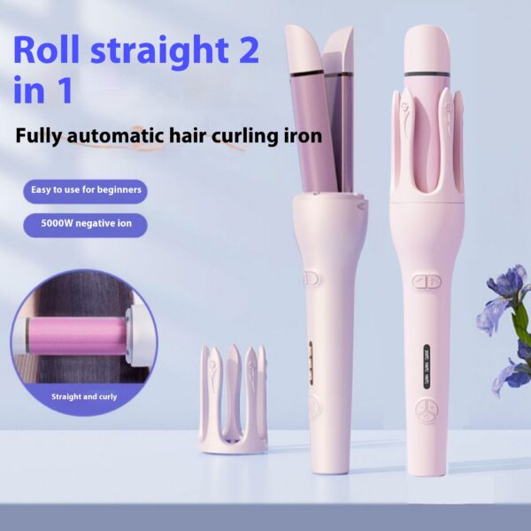 New 2 In 1 Automatic Hair Curler Straightener Negative Ion Electric Ceramic Fast Heating Rotating Magic Curler - Image 4