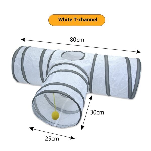 White Cat Tunnel Rolling Dragon Pet Toy Supplies - Image 9