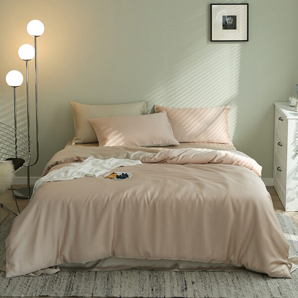 Summer Light Luxury Pure Color Tencel Four-piece Set Simple Ice Silk Cool Feeling Silky - Image 6