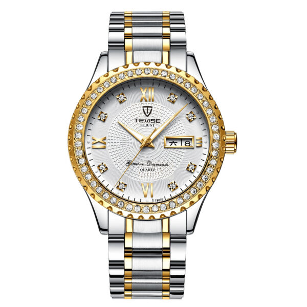 Couple Watches Quartz Gold Diamond Minimalist Wristwatches - Image 3