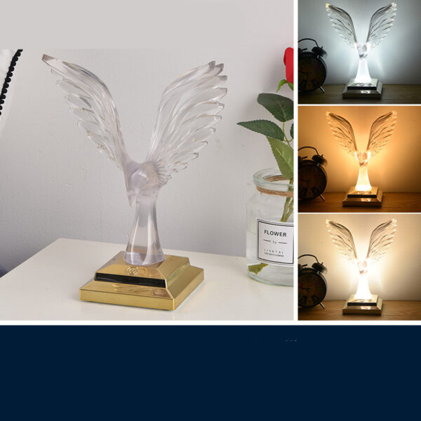 Crystal Eagle Desk Lamp Wireless Charging Touch Ambient Light - Image 6
