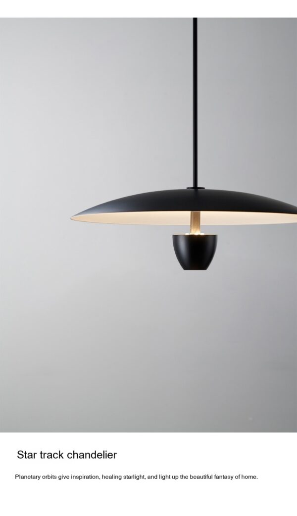Modern Minimalist Dining Room Chandelier Nordic Minimalist Bedroom Bedside Chandelier Black - Image 9