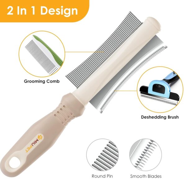 2 In 1 Dog Cat Deshedding Brush Grooming Comb Double Sided Professional Brush For Short Medium Or Long Hair Effectively Remove Dead Floating Hair - Image 3