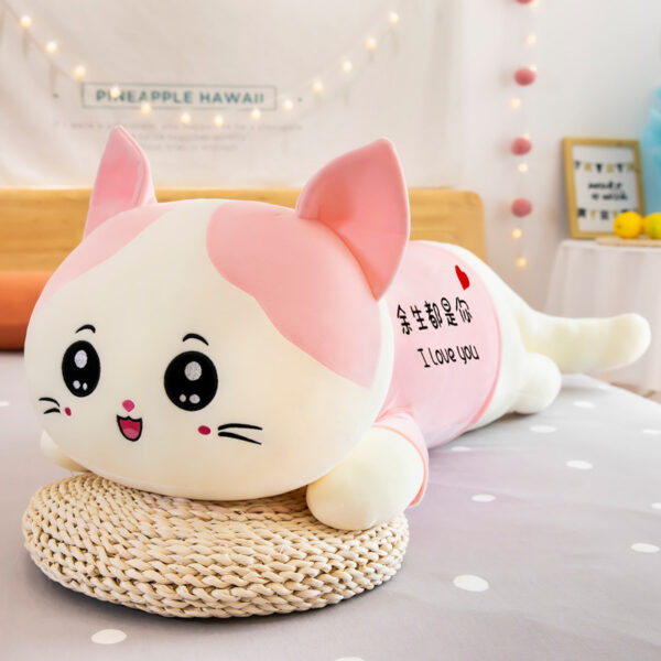 Cute Cat Plush Toy Sofa Cushion Long Throw Pillow - Image 2