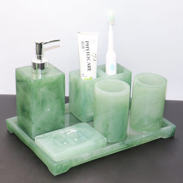 Luxury Green Bathroom Accessories Set Toilet Tissue Box - Image 2