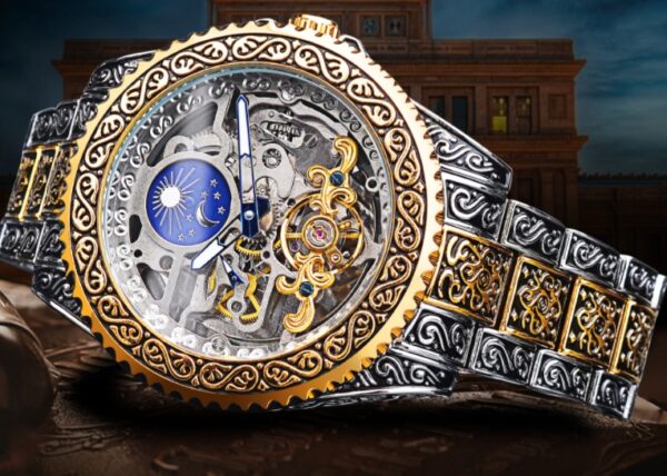 European And American Style Men's Fashion Hollow Retro Carved Automatic Mechanical Watch - Image 2
