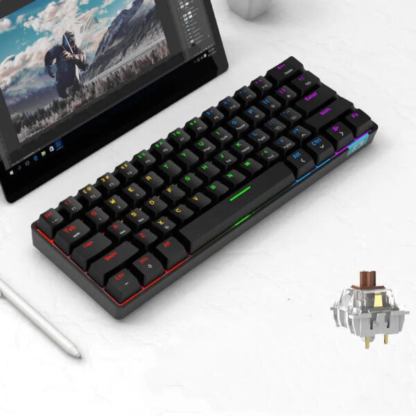 Wireless Dual-mode Bluetooth Mechanical Keyboard Tablet Phone - Image 6