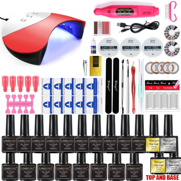 Nail Art Set UV Lamp Polishing Machine Nail Tools - Image 4