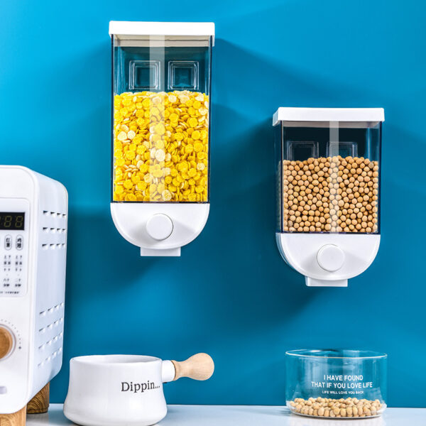 Kitchen Food Storage Easy Press Container Cereal Dispenser Wall Mounted Food Storage Box - Image 5