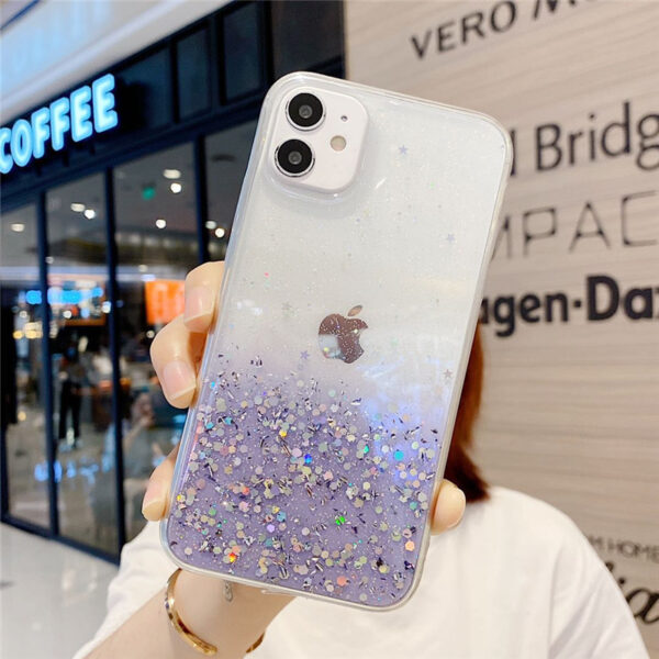 Compatible with Apple, Simple And Suitable For 11 Mobile Phone Case IPhone12 11pro Transparent Glitter - Image 5
