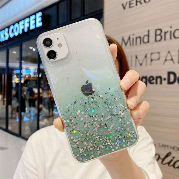 Compatible with Apple, Simple And Suitable For 11 Mobile Phone Case IPhone12 11pro Transparent Glitter - Image 4