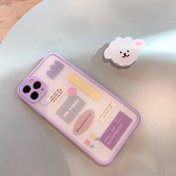 Compatible with Apple , Mobile Phone Case With Bracket Frosted Painted - Image 2