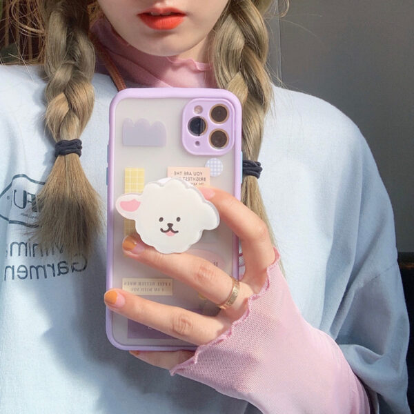 Compatible with Apple , Mobile Phone Case With Bracket Frosted Painted - Image 4