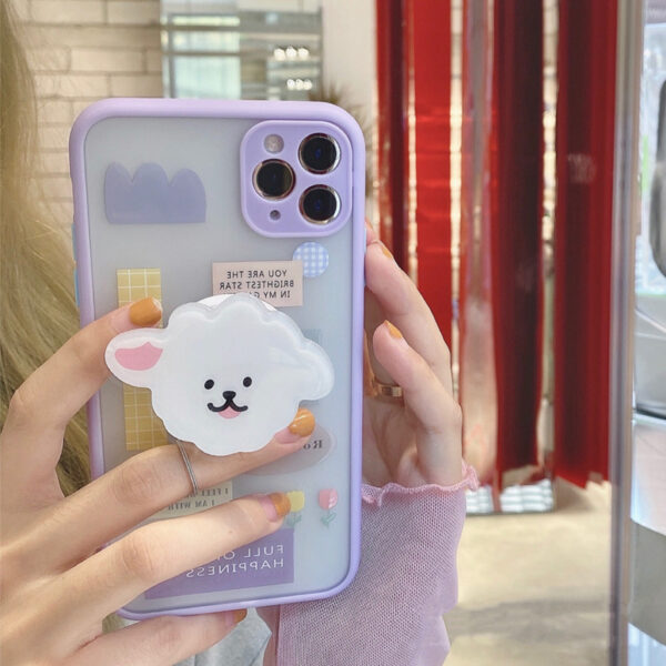 Compatible with Apple , Mobile Phone Case With Bracket Frosted Painted - Image 3