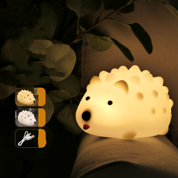 Prickly Hedgehog Patting Light Silicone Light Night Light Cartoon Children Sleeping Breathing Light - Image 3