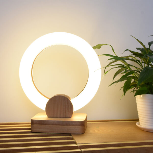 Wooden Art Circular Chandelier Nordic Style Living Room Dining Room Art Lamps - Image 3