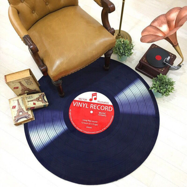 Round Retro Disc Dining Table Rug - Image 2