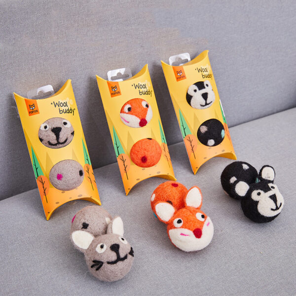 Colorful Felt Stretch Ball Cat Toy Ball Pet Toy With Small Bell Sound Play Cat Toys Creative Interactive Cat Dog Chew Toy - Image 2
