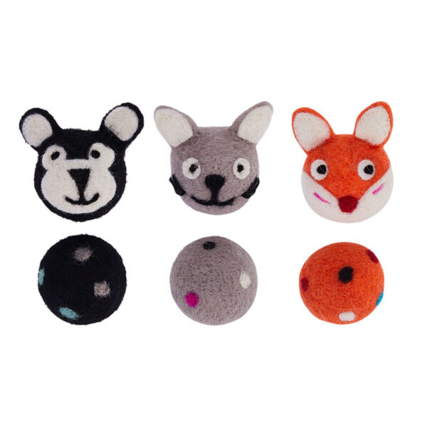 Colorful Felt Stretch Ball Cat Toy Ball Pet Toy With Small Bell Sound Play Cat Toys Creative Interactive Cat Dog Chew Toy - Image 5