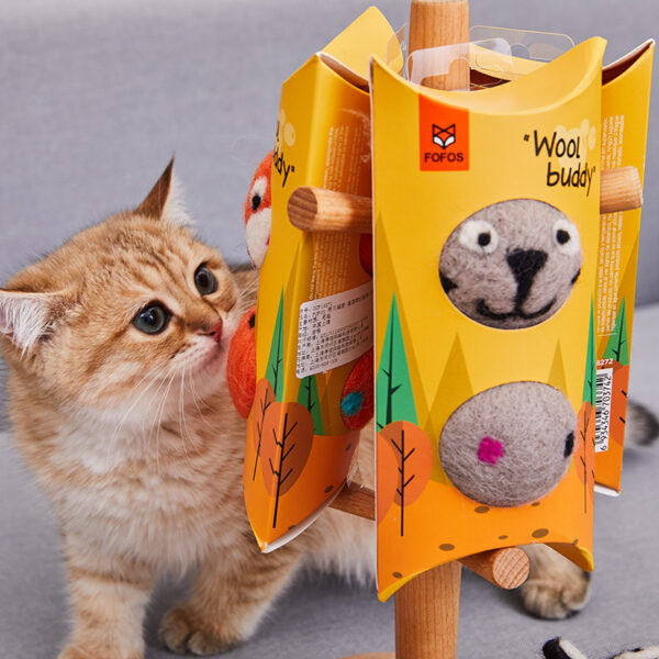 Colorful Felt Stretch Ball Cat Toy Ball Pet Toy With Small Bell Sound Play Cat Toys Creative Interactive Cat Dog Chew Toy - Image 3