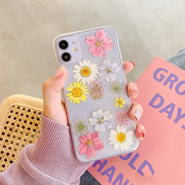 Compatible With  , Daisy Phone Case Real Flower Protective Cover - Image 3