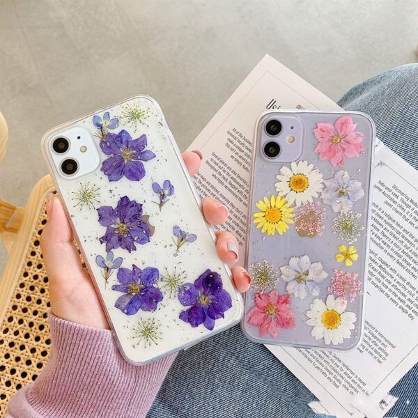 Compatible With  , Daisy Phone Case Real Flower Protective Cover - Image 5