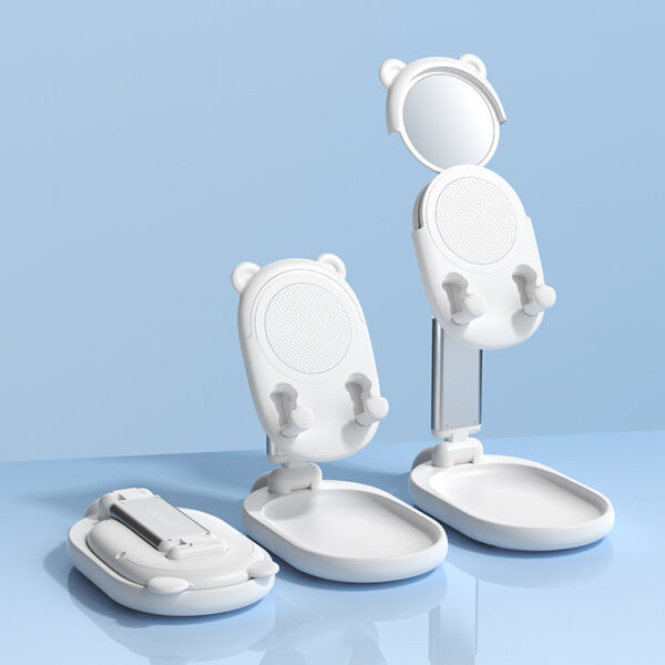 Compatible with Apple, Adjustable Desk Phone Holder Tablet Stand for iPhone iPad with Mirror - Image 5