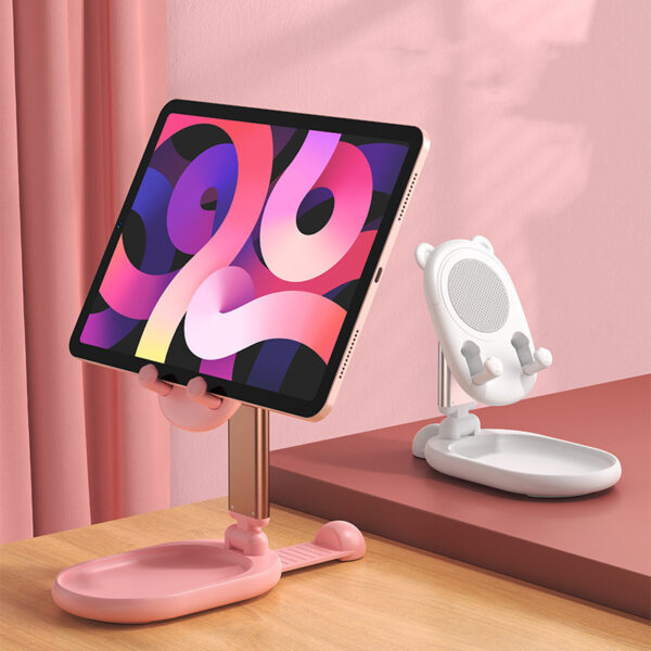 Compatible with Apple, Adjustable Desk Phone Holder Tablet Stand for iPhone iPad with Mirror - Image 3