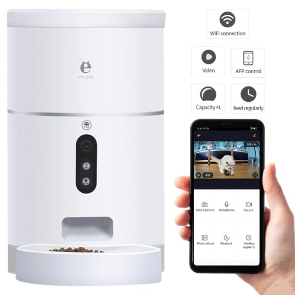 Pet Dog Cat Food Dispenser Bowl with Camera Wide Angle Automatic Pet Feeder Food Bowl APP Control Pet Accessories - Image 2