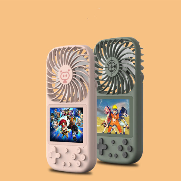 Gaming Mini Videogames Machine Player Mini Summer Handheld Fan Personal Games Console Fan for Office Outdoor Travel - Image 2