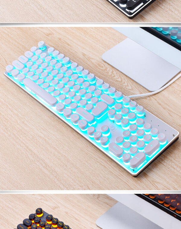 Wired Gaming Keyboard Manipulator Computer Desktop Home Punk Retro Luminous Keyboard - Image 4