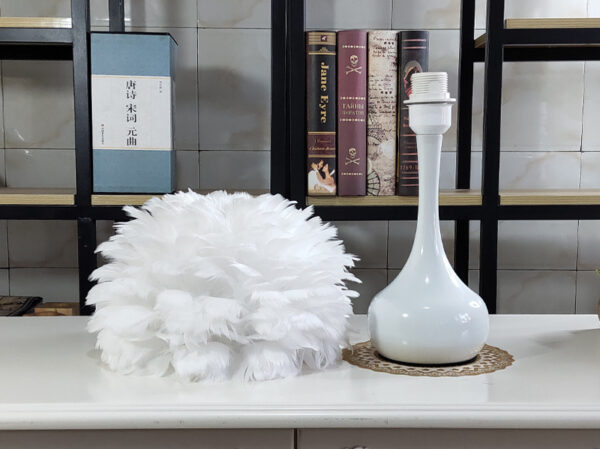 Luxury Feather Table Lamp Bedroom Bedside Light Nordic Ins Touch Dimming Desk Lights for Living Room Study Room Decor Lighting - Image 5