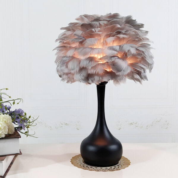 Luxury Feather Table Lamp Bedroom Bedside Light Nordic Ins Touch Dimming Desk Lights for Living Room Study Room Decor Lighting - Image 10