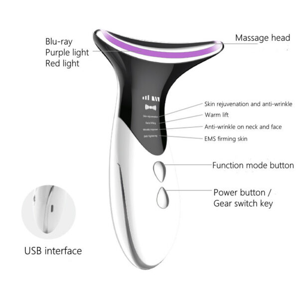 Neck Massager Color Light Skin Rejuvenation Neck Beauty Device - Image 2