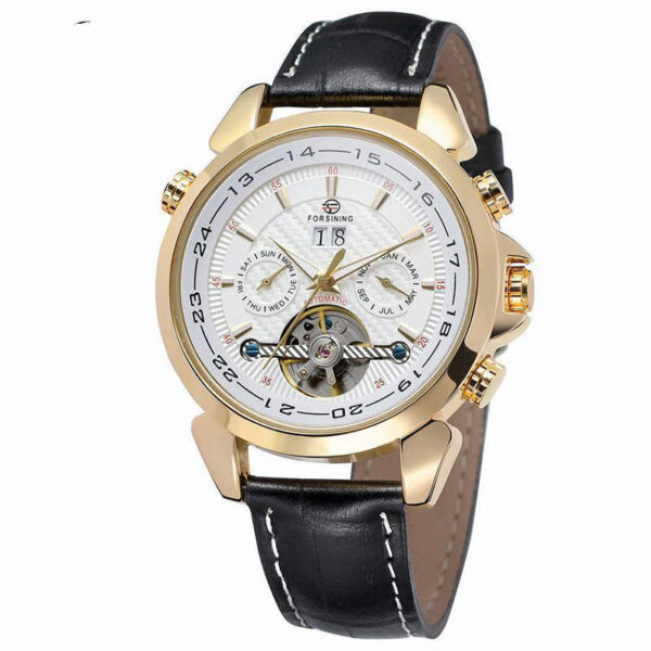 Complete Calendar watch Luxury Tourbillion Design Genuine Leather Top Brand  Automatic Mechanical Men Watches - Image 6