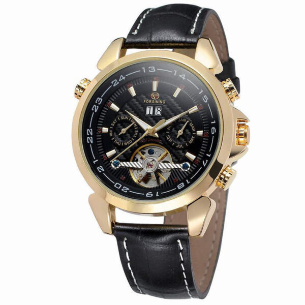 Complete Calendar watch Luxury Tourbillion Design Genuine Leather Top Brand  Automatic Mechanical Men Watches - Image 7