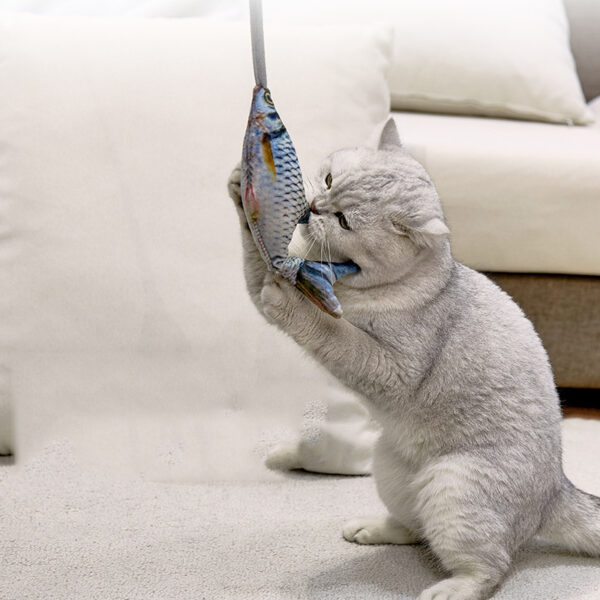 Creative Pet Funny Cat Artifact Simulation Fish Cat Toy Interactive Plush Trick Cat Pet Toy - Image 5