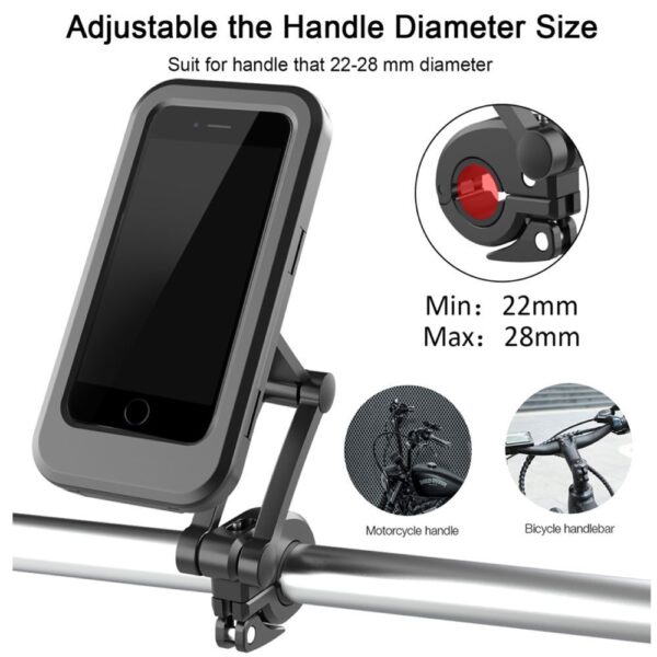Bicycle Mobile Phone Holder Waterproof Motorcycle Mobile Phone Navigation Support - Image 3