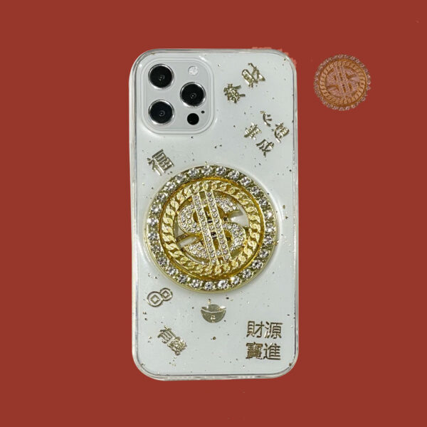 3D Diamond Dollar Turnplate Phone Case Luxury Designer - Image 2