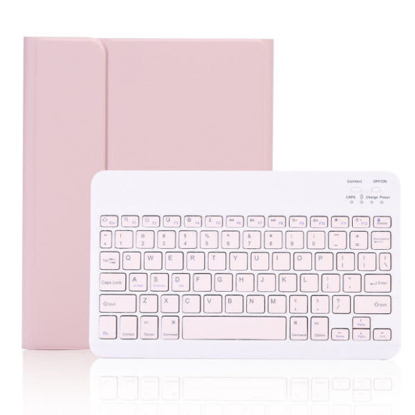 Color Flat Bluetooth Keyboard Leather Case Pen Slot - Image 2