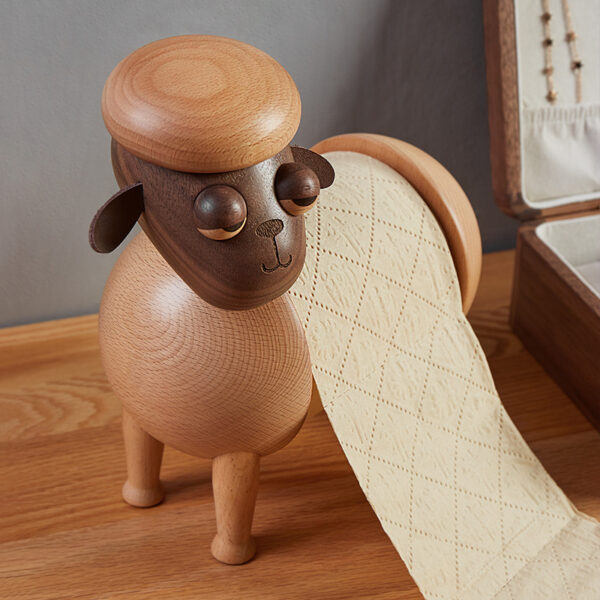 Solid Wood Tissue Holder Perforated Free Nordic Luxury Home Living Room Dining Table Roll Paper Holder - Image 3
