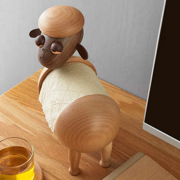 Solid Wood Tissue Holder Perforated Free Nordic Luxury Home Living Room Dining Table Roll Paper Holder - Image 6