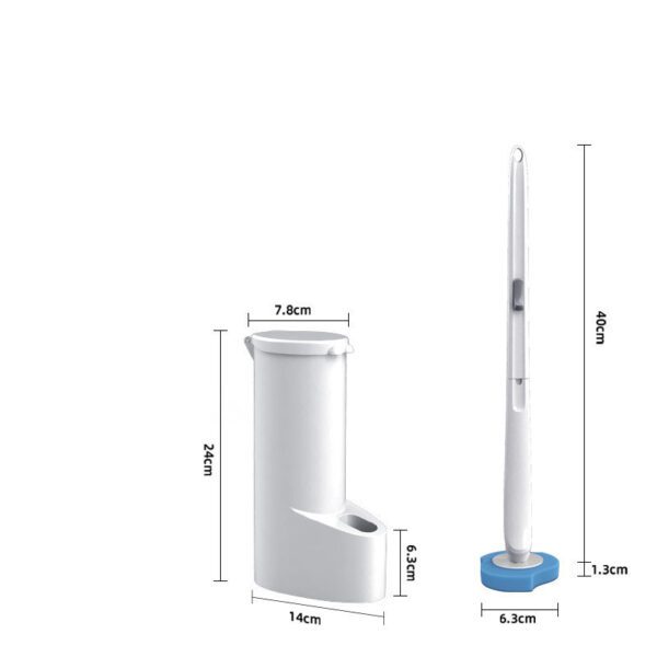 Creative Toilet Brush Disposable Brush For Toilet White Long Handle Sponge Cleaning Heads 1 Storage Holder Bathroom Accessories - Image 6