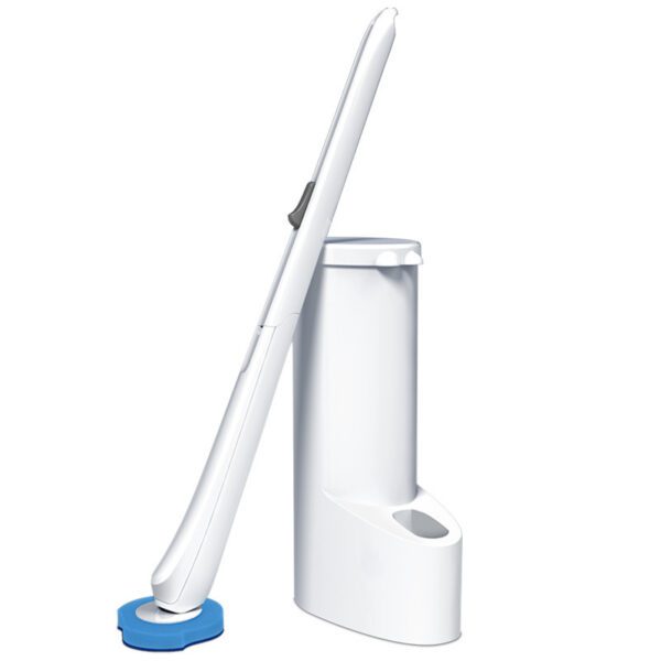 Creative Toilet Brush Disposable Brush For Toilet White Long Handle Sponge Cleaning Heads 1 Storage Holder Bathroom Accessories - Image 2