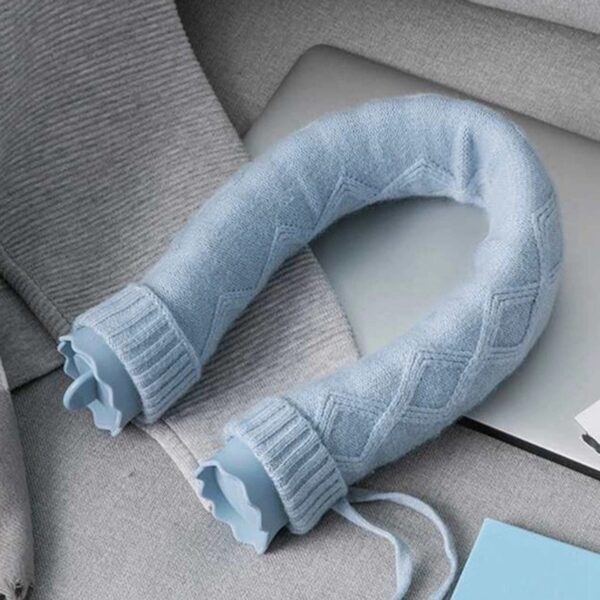 U-Shape Hot Water Bag Silicone Bottle Neck Hand Warmer Heater with Knitted Cover Water Storage Bags Keep Warm - Image 2