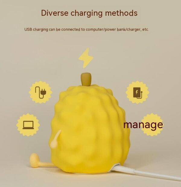 Creative Birthday Gift Durian Silicone Night Light Desk Lamp Home Decor - Image 8